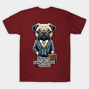 Always Paw-fessional Attitude - Funny Dog in Suit T-Shirt